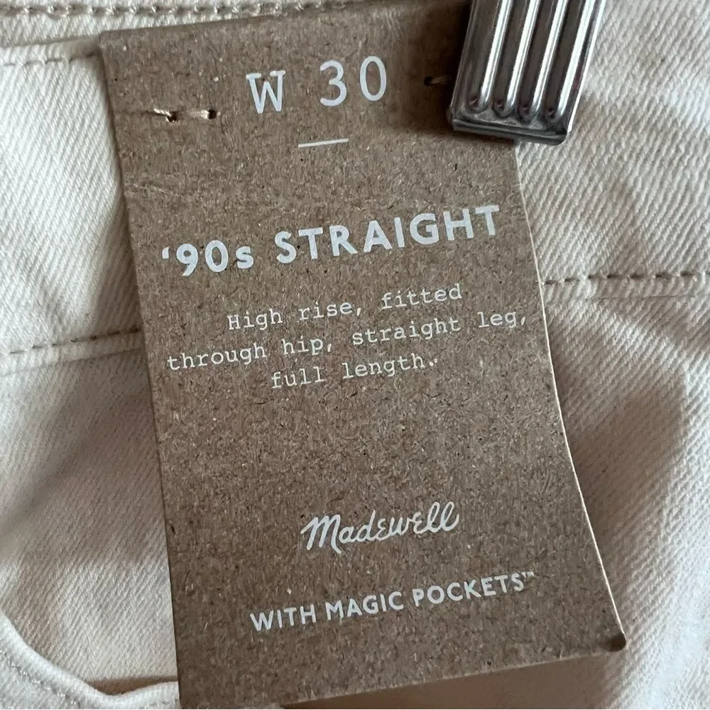 Madewell 90s Straight Jeans NWT